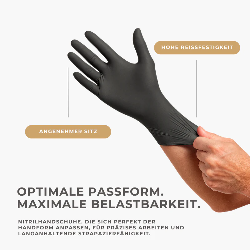 Nitril Einmalhandschuhe puderfrei Dr. Glove, 100 Stück schwarz S – Bild 2