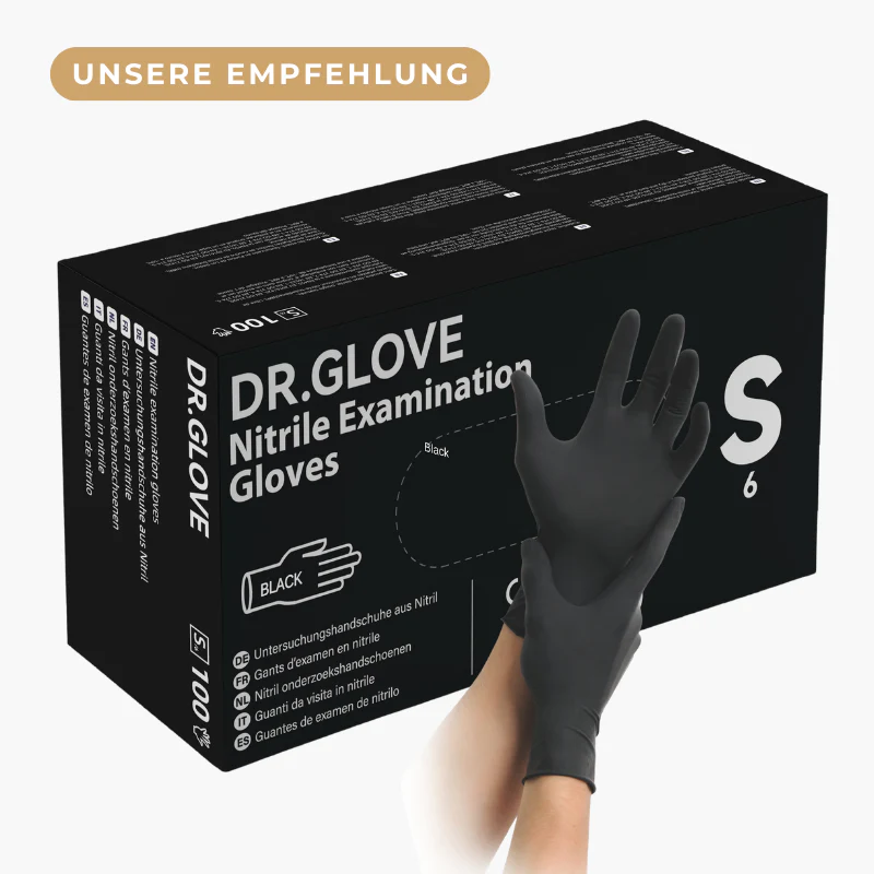 Nitril Einmalhandschuhe puderfrei Dr. Glove, 100 Stück schwarz S