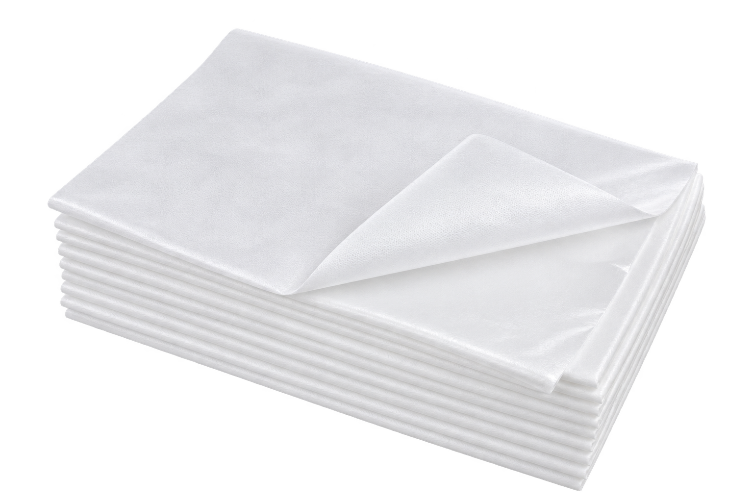 Disposable nonwoven sheets with PE backing, 80 × 210 cm, 10 pcs.