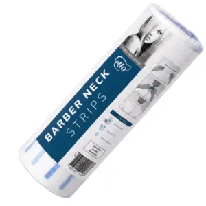 Disposable neck strips Etto, paper, white, blue adhesive strip, cardboard core (5 rolls of 100 pcs per pack)